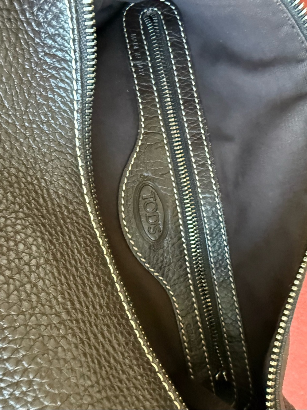 Tod’s Vintage Brown Pebbled Leather Hobo Shoulder Bag Quiet Luxury - Picture 4 of 6